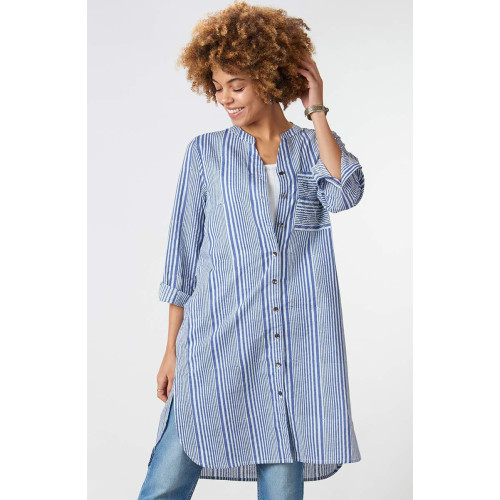 Nilgiri Organic Shirt - Sapphire/Cool white