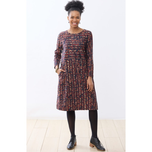 Sanjana Cotton Jersey Knee-Length Dress - Black/Multi Sanjana Cotton Jersey Knee-Length Dress - Black/Multi