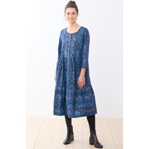 Kashvi Tiered Midi Dress - Deep sea/Charcoal Kashvi Tiered Midi Dress - Deep sea/Charcoal