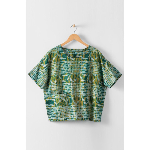 Shalini Popover Boxy Top - Dusty teal/Green tea Shalini Popover Boxy Top - Dusty teal/Green tea