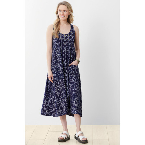 Supriya Jersey A-line Midi Tank Dress - Navy Supriya Jersey A-line Midi Tank Dress - Navy