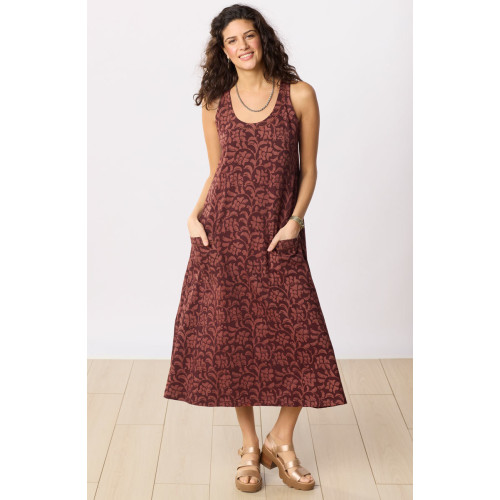 Supriya Jersey A-line Midi Tank Dress - Redwood Supriya Jersey A-line Midi Tank Dress - Redwood