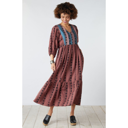 Zahara Blouson Maxi Dress - Ambrosia/Multi