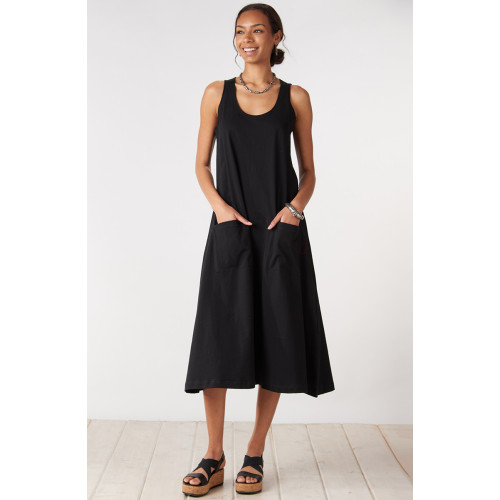 Supriya Jersey A-line Midi Tank Dress - Black Supriya Jersey A-line Midi Tank Dress - Black
