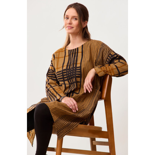 Bhadra Textured Cotton Side Slit Tunic - Golden apple Bhadra Textured Cotton Side Slit Tunic - Golden apple