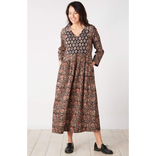 Geethali Mixed Print V-Neck Maxi Dress - Black/Multi Geethali Mixed Print V-Neck Maxi Dress - Black/Multi