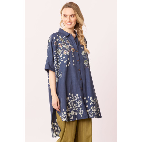 Hanifa High-Low Hem Big Shirt - Tranquil blue Hanifa High-Low Hem Big Shirt - Tranquil blue