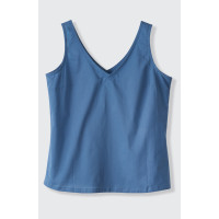 Ashvi Organic Cotton V-Neck Tank - Natural Dye Indigo