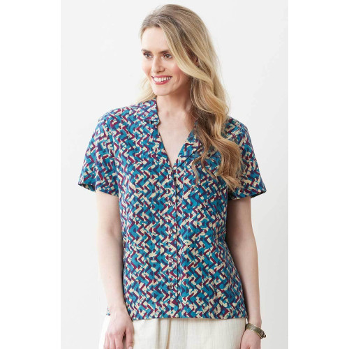 Saima Camp Shirt - Deep sea/Multi Saima Camp Shirt - Deep sea/Multi
