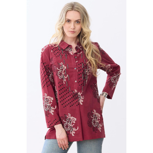 Bhavna Bandana Print Tunic - Pomegranate/Multi Bhavna Bandana Print Tunic - Pomegranate/Multi