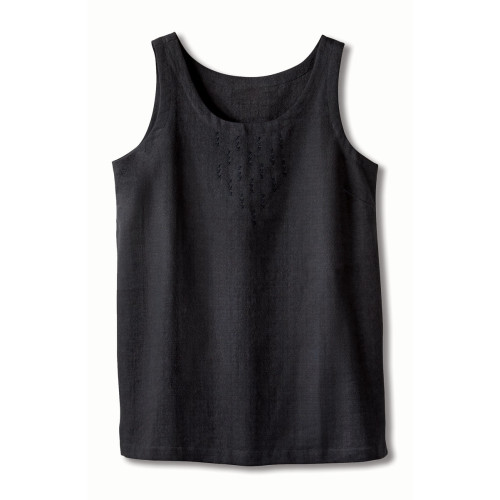 Anju Textured Cotton Tank - Black Anju Textured Cotton Tank - Black